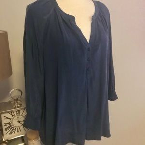 Joie Blue Silk Blouse
